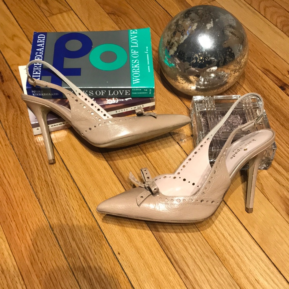 Kate Spade Leather Slingback Coastal Stiletto Pump breathable cutout 9